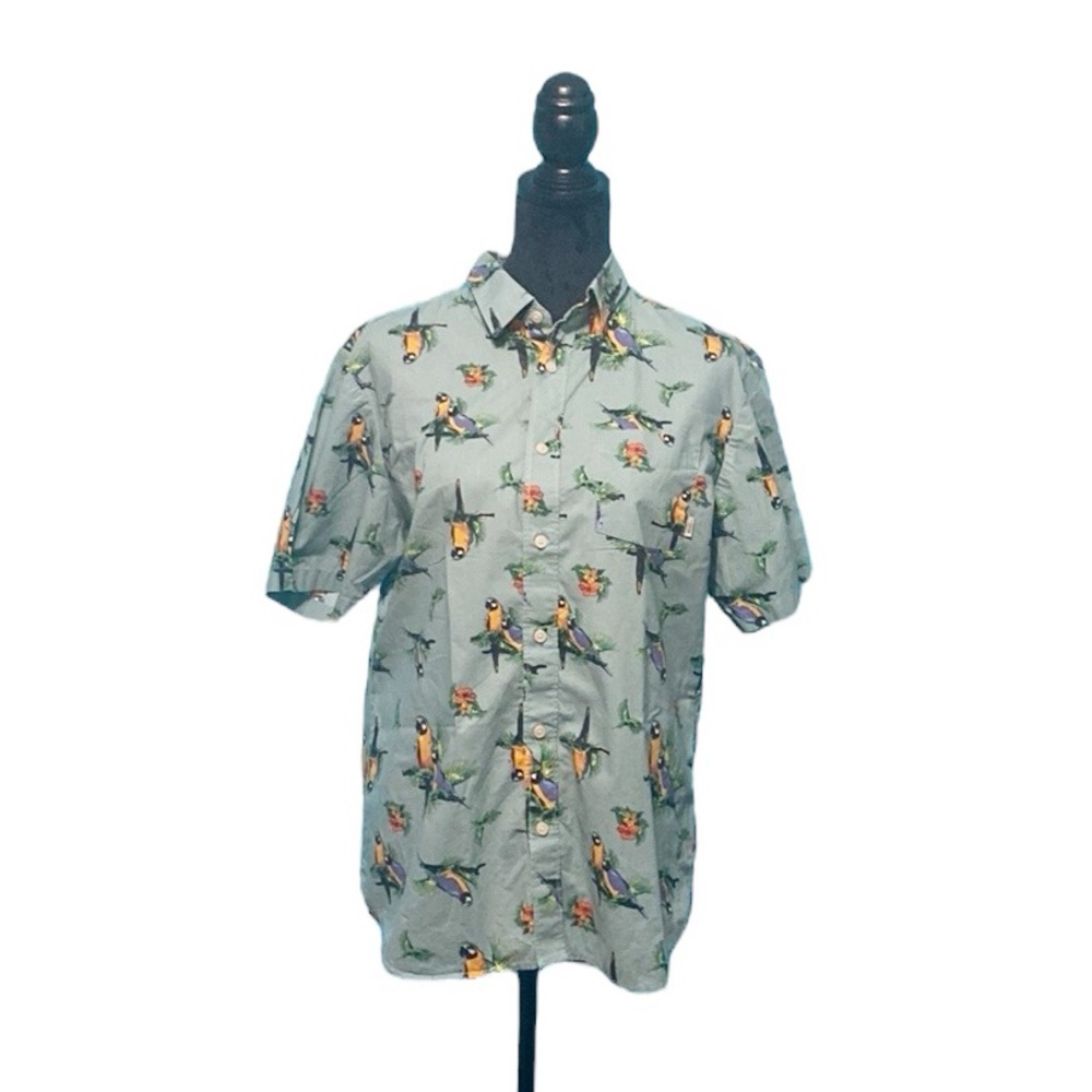 Vans Parrot Print Button Down Shirt - Size Small